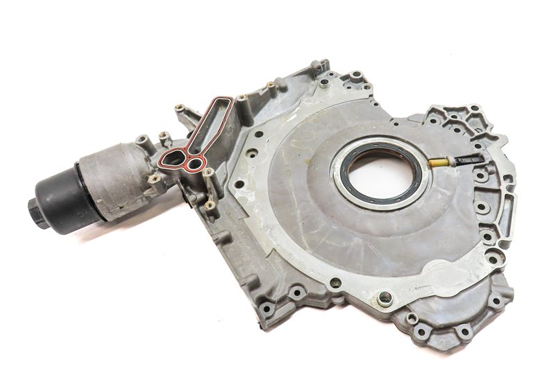 17-19 AUDI Q7 4M 3.0L SUPER CREC ENGINE LOWER TIMING COVER w/ OIL FILTER HOUSING