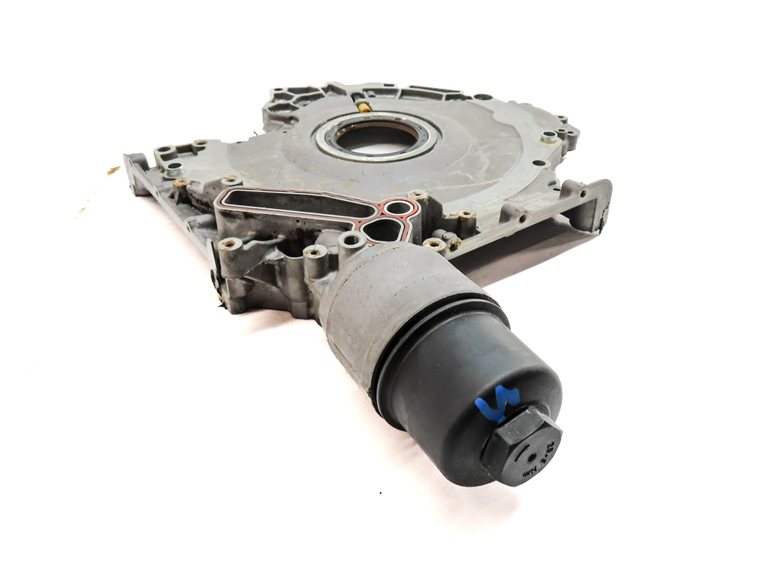 Thumbnail 4: 17-19 AUDI Q7 4M 3.0L SUPER CREC ENGINE LOWER TIMING COVER w/ OIL FILTER HOUSING