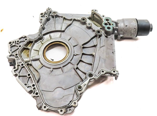 Thumbnail 7: 17-19 AUDI Q7 4M 3.0L SUPER CREC ENGINE LOWER TIMING COVER w/ OIL FILTER HOUSING