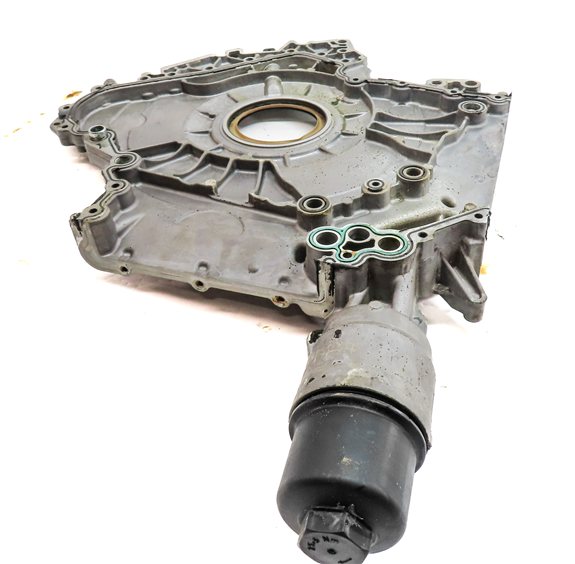 Thumbnail 9: 17-19 AUDI Q7 4M 3.0L SUPER CREC ENGINE LOWER TIMING COVER w/ OIL FILTER HOUSING