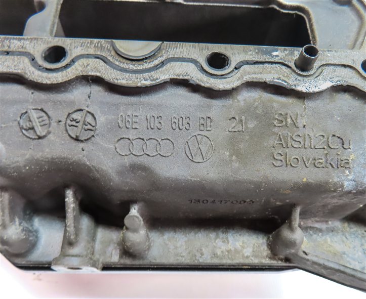 Thumbnail 11: 17-19 AUDI Q7 4M 3.0L SUPER CREC ENGINE UPPER & LOWER OIL FLUID PAN w/ PLUG