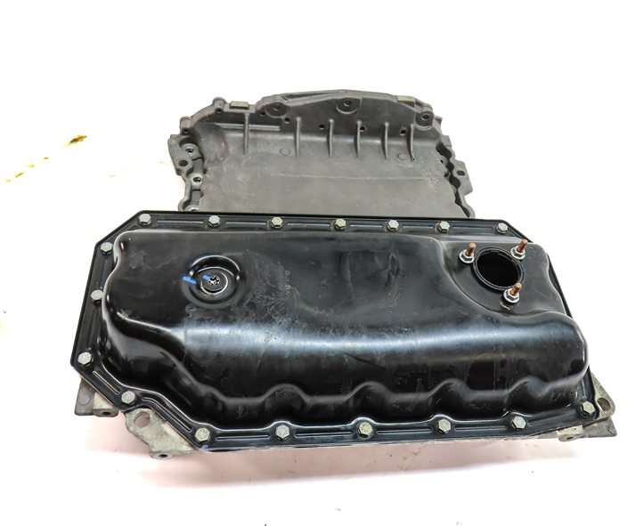 Thumbnail 6: 17-19 AUDI Q7 4M 3.0L SUPER CREC ENGINE UPPER & LOWER OIL FLUID PAN w/ PLUG