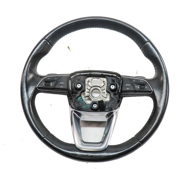 17-19 AUDI Q7 4M 3 SPOKE SPORT STEERING WHEEL w/SHIFT PADDLES & SWITCHES (Black)