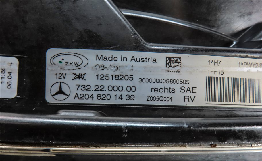 Thumbnail 6: 2013-2015 MERCEDES GLK250 GLK350 (X204) RIGHT FRONT PASSENGER HALOGEN HEADLIGHT