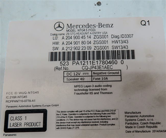 Thumbnail 7: 2014 MERCEDES GLK350 (X204) RADIO CD NAVIGATION NAVI HEAD RECEIVER UNIT