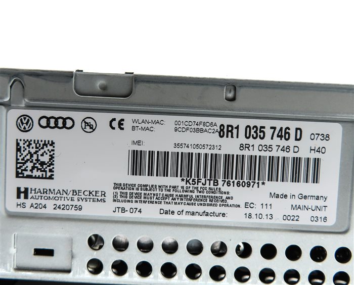 Thumbnail 8: 2014 AUDI S5 COUPE (B8 8T) FRONT RADIO STEREO CD SD MMI HEAD CONTROL UNIT
