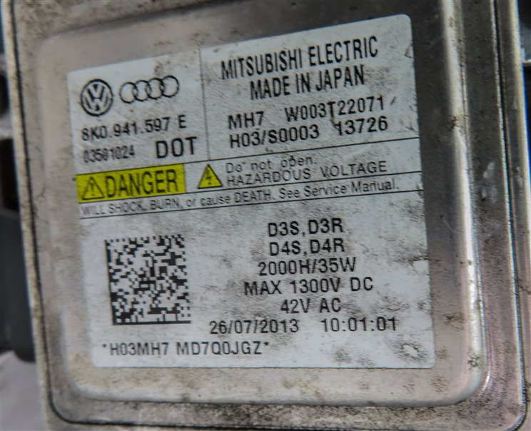 Thumbnail 10: 13-17 AUDI A5 S5 (B8 8T) LEFT DRIVER XENON HID HEADLIGHT LIGHT LAMP (NON AFS)