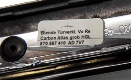 Thumbnail 12: 2014 AUDI S5 COUPE (B8 8T) CENTER CONSOLE FRONT/REAR DOOR TRIM SET/5 (Carbon)