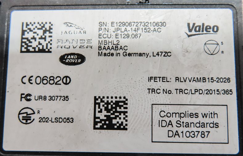 Thumbnail 6: 2018-2019 ROVER DISCOVERY L462 REAR DRIVER ASSIST BLIND SPOT RADAR SENSOR MODULE