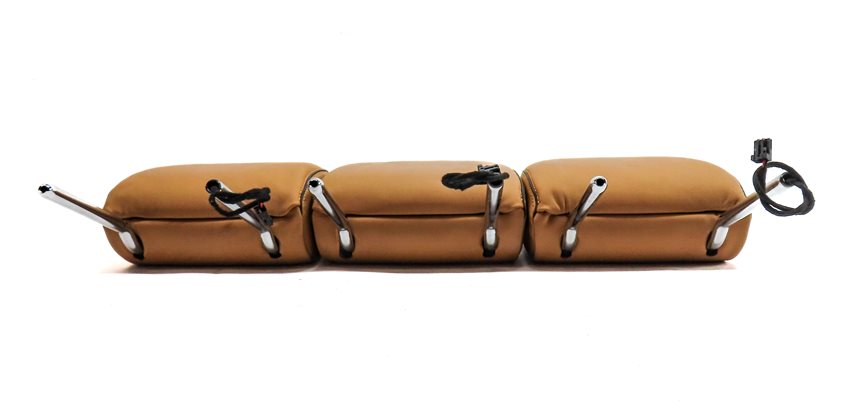 Thumbnail 2: 17-20 LAND ROVER DISCOVERY L462 3RD ROW LEFT CENTER RIGHT HEADREST SET/3 (Tan)