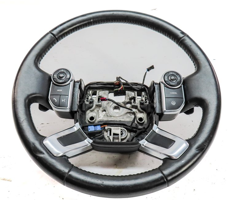 Thumbnail 2: 17-20 ROVER DISCOVERY (L462) HEATED STEERING w/SHIFT PADDLES GRAY STITCH (Black)