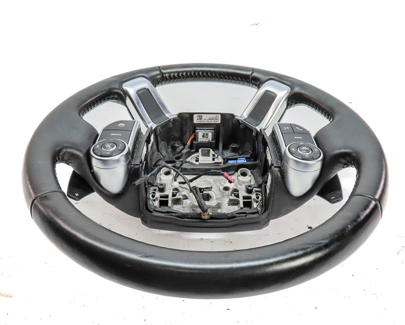 Thumbnail 4: 17-20 ROVER DISCOVERY (L462) HEATED STEERING w/SHIFT PADDLES GRAY STITCH (Black)