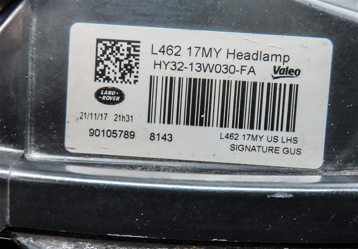 Thumbnail 9: 17-18 ROVER DISCOVERY (L462) FRONT LEFT DRIVER ADAPTIVE LED HEADLIGHT LAMP