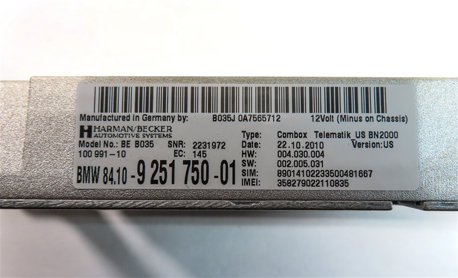 Thumbnail 6: 10-14 BMW 335i X5 X6 (E70 E71 E90) BLUETOOTH TELEMATICS COMBOX CONTROL MODULE