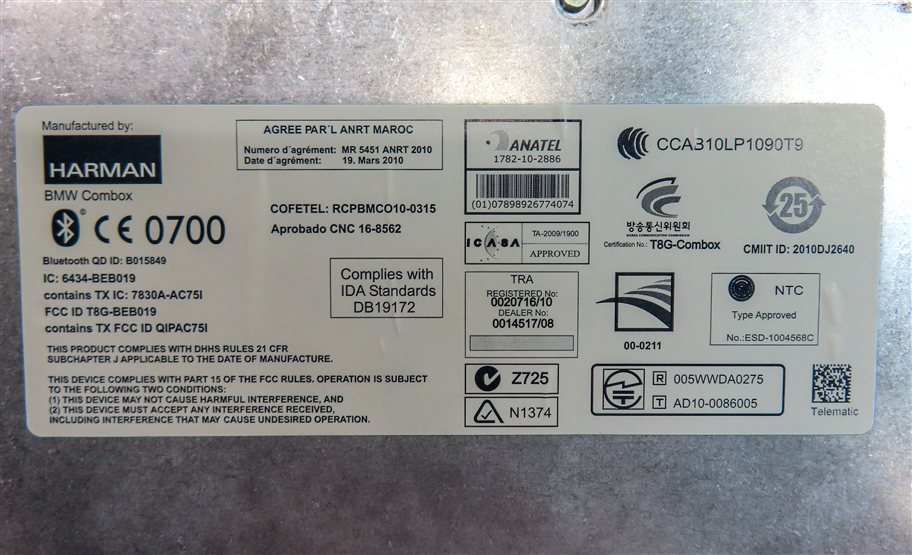 Thumbnail 7: 10-14 BMW 335i X5 X6 (E70 E71 E90) BLUETOOTH TELEMATICS COMBOX CONTROL MODULE