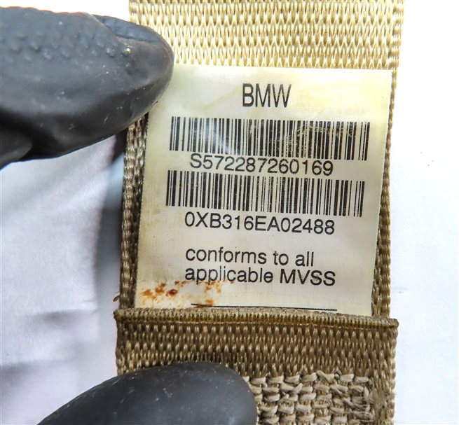 Thumbnail 12: 2011 BMW X5 (E70) REAR 2ND ROW LEFT CENTER RIGHT SEATBELT RETRACTOR SET/3(Beige)