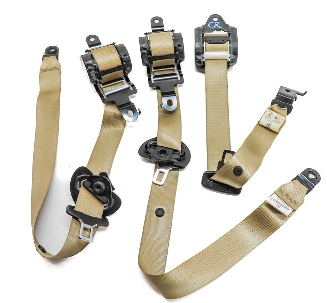 Thumbnail 2: 2011 BMW X5 (E70) REAR 2ND ROW LEFT CENTER RIGHT SEATBELT RETRACTOR SET/3(Beige)