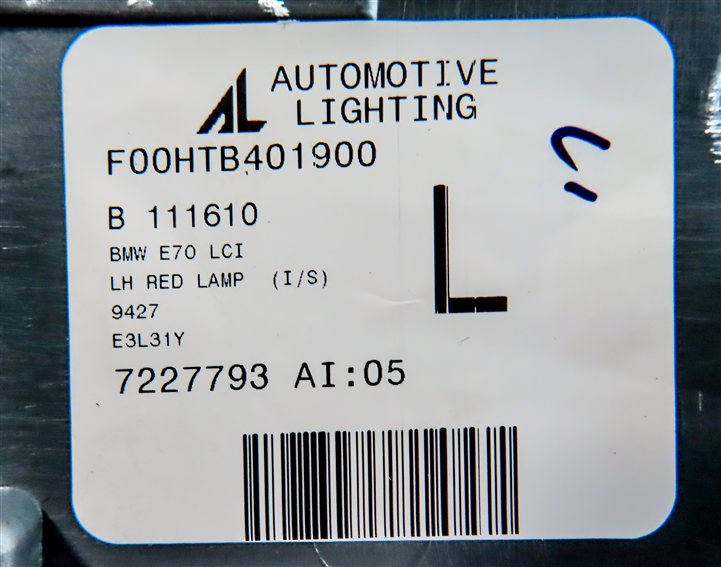 Thumbnail 6: 11-13 BMW X5 X5M (E70) LEFT DRIVER INNER TAILLIGHT LIGHT LAMP (INCANDESCENT)