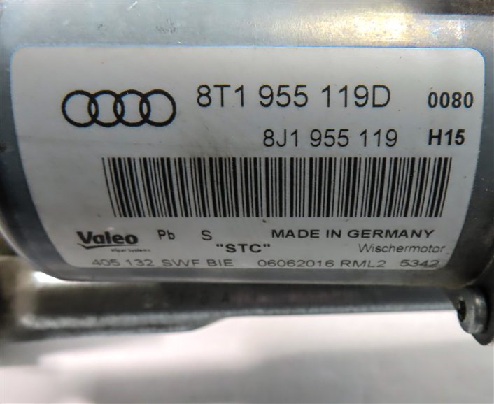 Thumbnail 5: 08-17 AUDI A5 S5 RS5 (B8 8T) COUPE FRONT WINDSHIELD WIPER MOTOR & LINKAGE