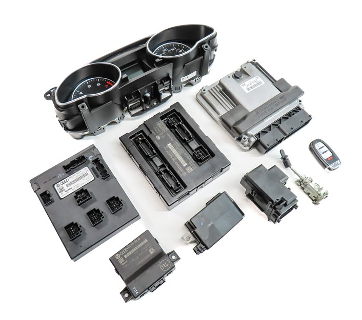 2012 AUDI A4 A5 (B8 8K 8T) 2.0L ECM BCM GATEWAY IMMOBILIZER MODULE KEY SET/9