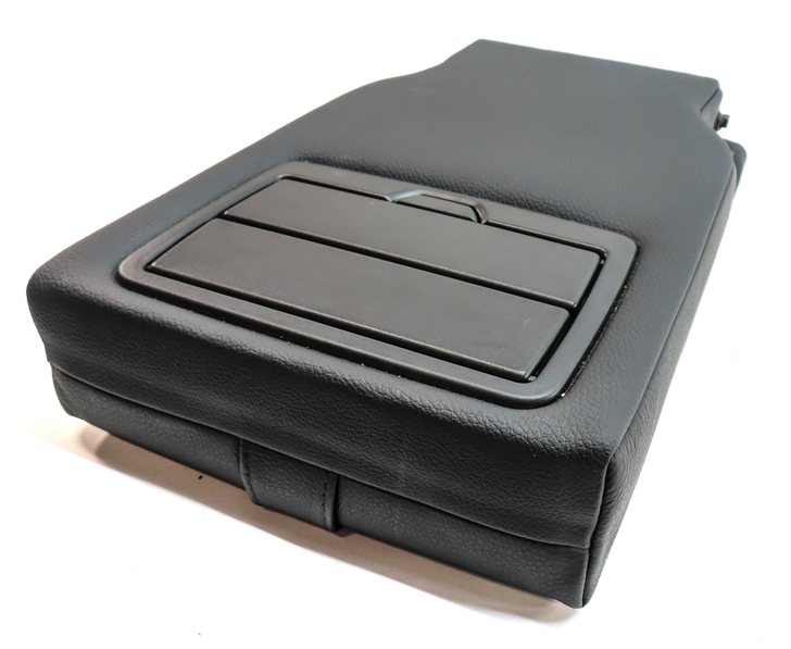 Thumbnail 2: 14-18 BMW X5 (F15) REAR CENTER SEAT FOLDING ARMREST CONSOLE CUP HOLDER (Black)