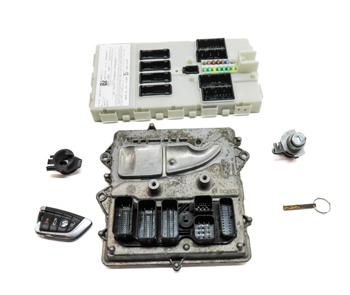 Thumbnail 3: 2014-2018 BMW X5 (F15) 3.0L N55 ENGINE BODY CONTROL ECM BCM MODULE KEY FOB SET