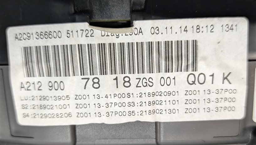 Thumbnail 9: 15 MERCEDES E CLASS W207 W212 SPEEDOMETER INSTRUMENT CLUSTER MPH (53k)