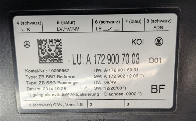 Thumbnail 9: 15-17 MERCEDES E400 3550 SLC SLK (R172 W207) RIGHT PASSENGER SEAT CONTROL MODULE