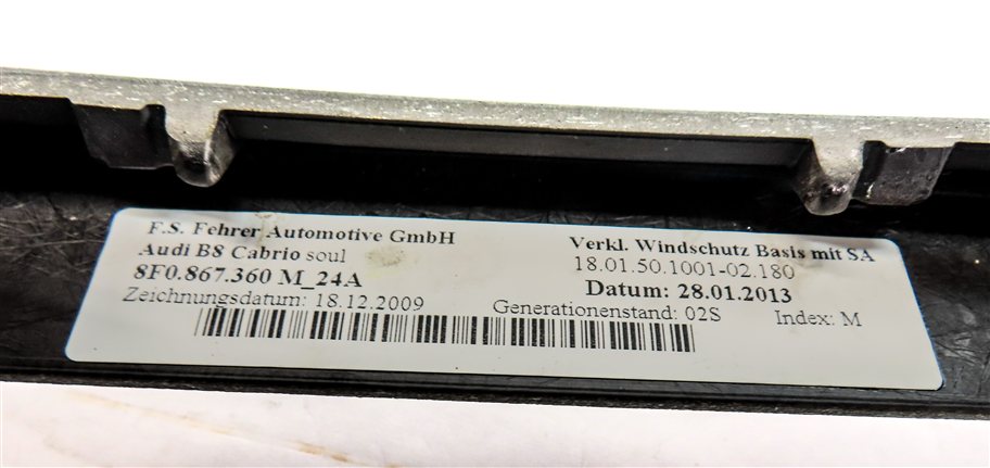 Thumbnail 7: 2013 AUDI S5 (B8 8T) CONVERTIBLE TOP FRONT WINDSHIELD TRIM MOULDING (BLACK)