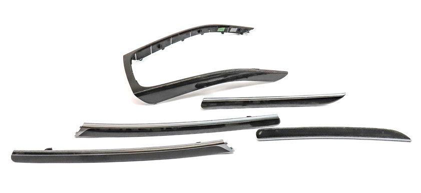 2013 AUDI S5 CONVERTIBLE (B8 8T) DOOR CENTER CONSOLE TRIM SET/5 (Carbon Atlas)
