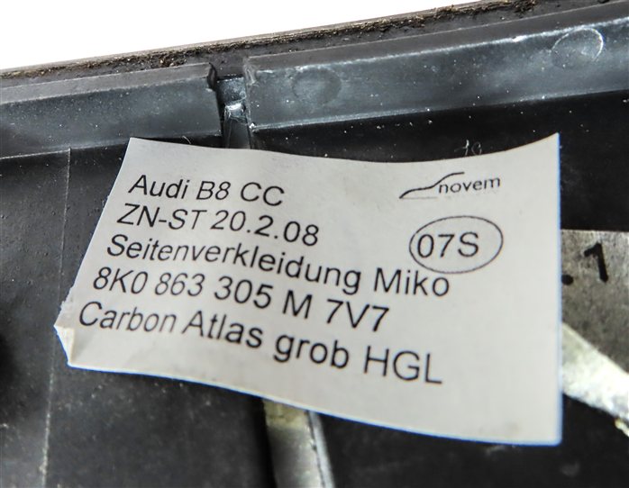 Thumbnail 14: 2013 AUDI S5 CONVERTIBLE (B8 8T) DOOR CENTER CONSOLE TRIM SET/5 (Carbon Atlas)