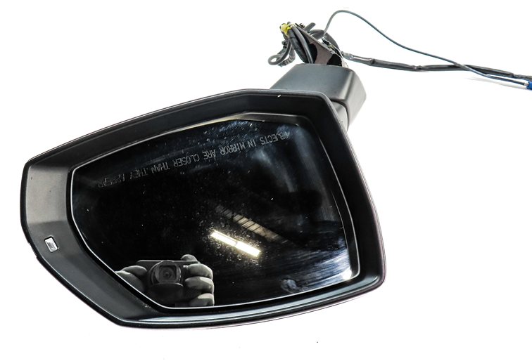 Thumbnail 4: 17-19 AUDI Q7 4M RIGHT PASSENGER P-FOLD BLIND SPOT CAMERA DOOR MIRROR (Blue)