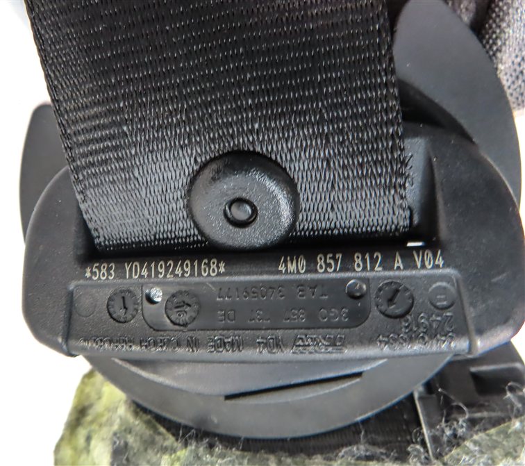 Thumbnail 6: 2017 AUDI Q7 (4M) REAR 3RD ROW RIGHT SEAT SEATBELT RETRACTOR (Black)