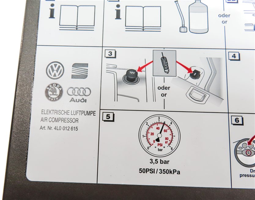 Thumbnail 8: 2017 AUDI Q7 (4M) EMERGENCY ROADSIDE SPARE TIRE AIR COMPRESSOR PUMP ASSEMBLY