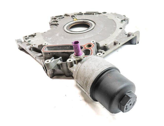 Thumbnail 4: 17-19 AUDI Q7 4M 3.0L SUPER CREC ENGINE LOWER TIMING COVER w/ OIL FILTER HOUSING