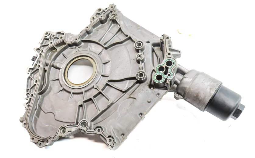 Thumbnail 6: 17-19 AUDI Q7 4M 3.0L SUPER CREC ENGINE LOWER TIMING COVER w/ OIL FILTER HOUSING