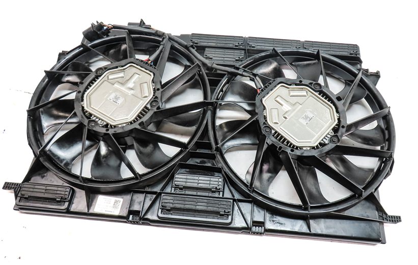 Thumbnail 2: 17-20 AUDI Q7 (4M) 3.0L SUPER RADIATOR COOLING FAN BLADE MOTOR SHROUD ASSEMBLY
