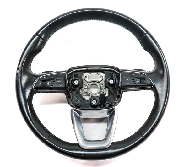 17-19 AUDI Q7 4M 3 SPOKE SPORT STEERING WHEEL w/SHIFT PADDLES & SWITCHES (Black)