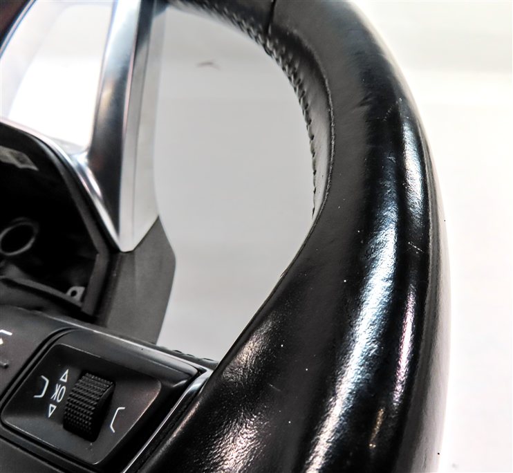 Thumbnail 15: 17-19 AUDI Q7 4M 3 SPOKE SPORT STEERING WHEEL w/SHIFT PADDLES & SWITCHES (Black)