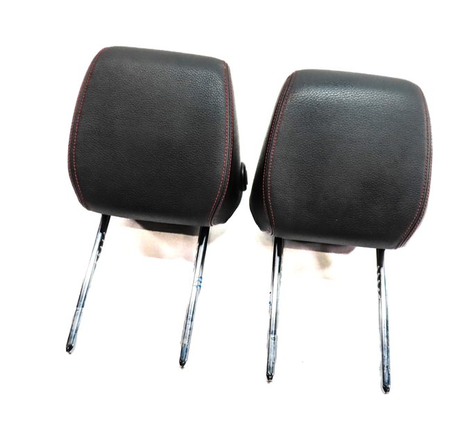 Thumbnail 2: 13-20 BMW 3 4 F30 F32 FRONT LEFT & RIGHT HEADREST SET2 (BLACK w/ RED STITCH)