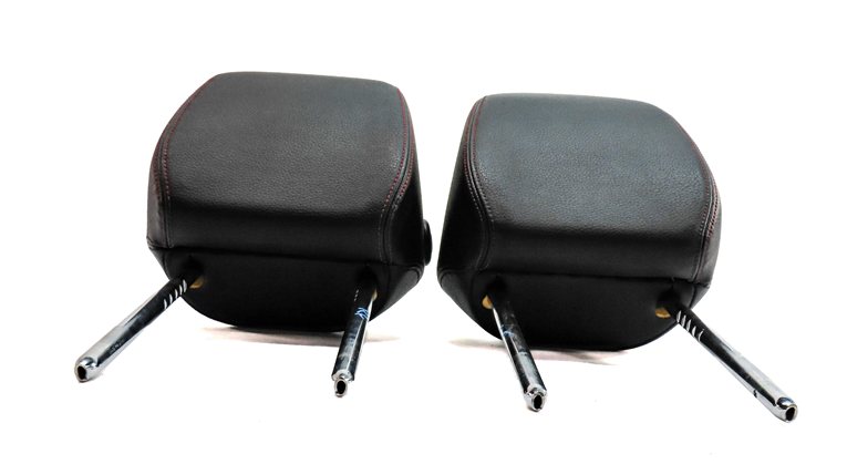 Thumbnail 3: 13-20 BMW 3 4 F30 F32 FRONT LEFT & RIGHT HEADREST SET2 (BLACK w/ RED STITCH)