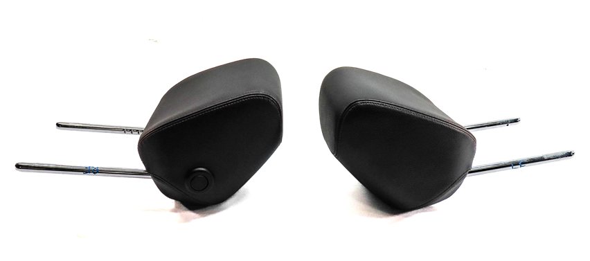 Thumbnail 4: 13-20 BMW 3 4 F30 F32 FRONT LEFT & RIGHT HEADREST SET2 (BLACK w/ RED STITCH)