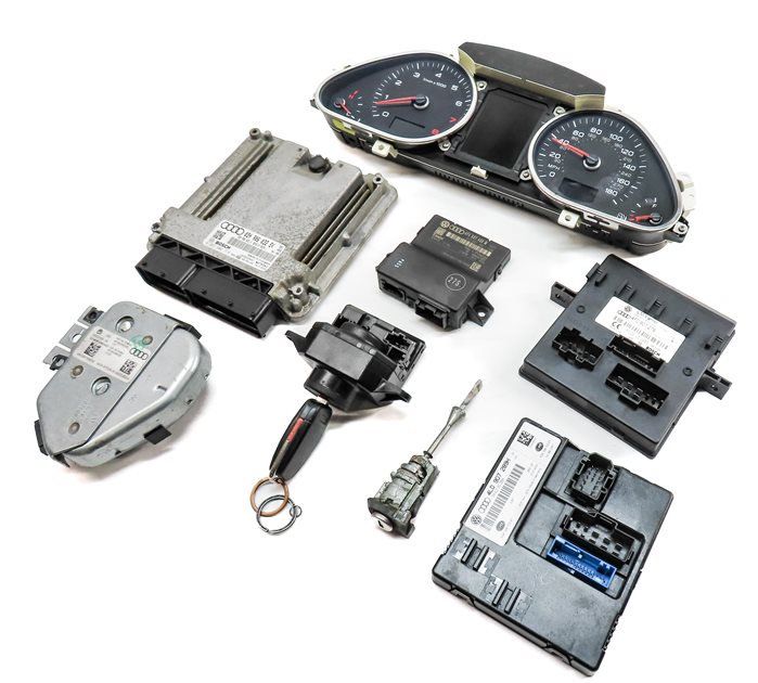 Thumbnail 3: 2010 AUDI Q7 (4L) 3.6L VR6 ENGINE ECM BCM KESSY IMMOBILIZER MODULE KEY SET/9