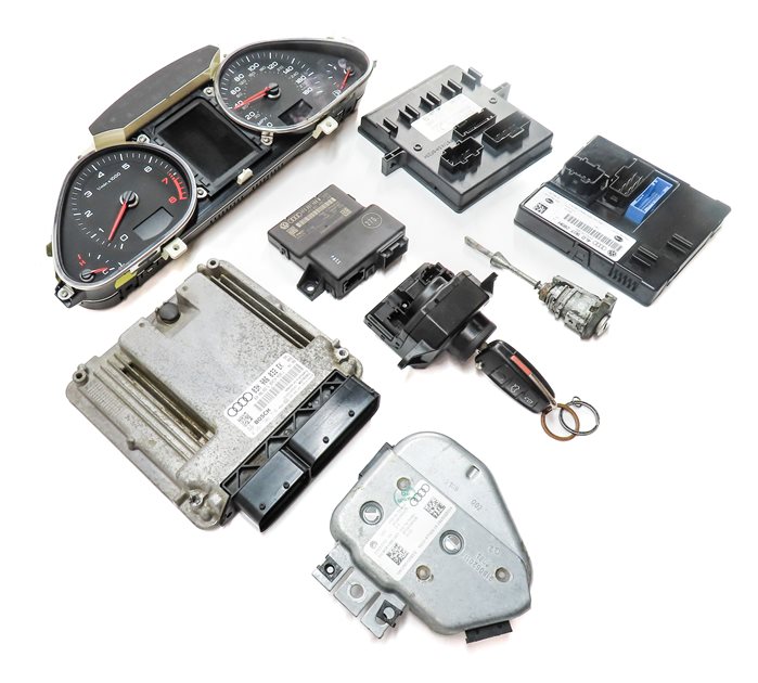 Thumbnail 5: 2010 AUDI Q7 (4L) 3.6L VR6 ENGINE ECM BCM KESSY IMMOBILIZER MODULE KEY SET/9