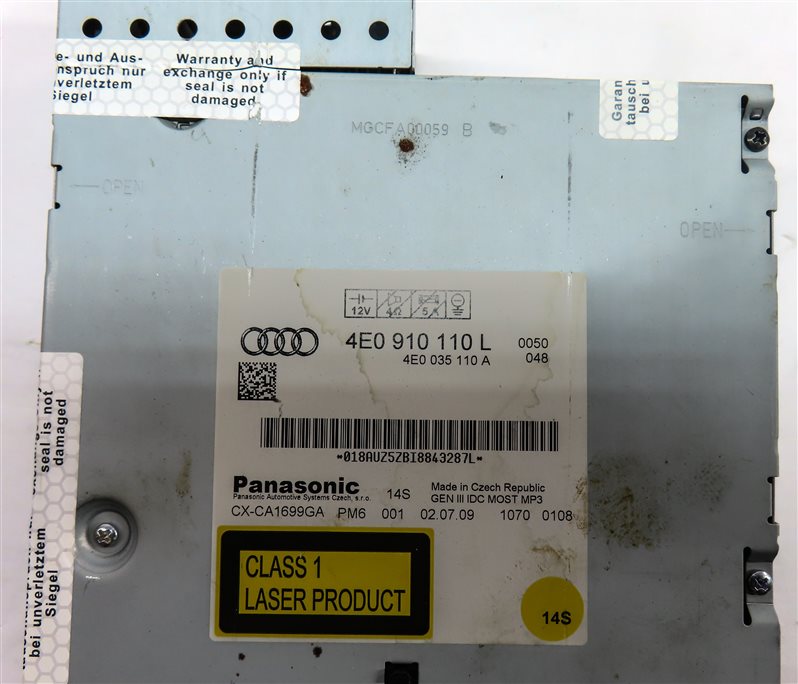 Thumbnail 6: 2007-2011 AUDI Q7 (4L) RADIO STEREO 6 DISC CD CHANGER PLAYER READER DRIVE