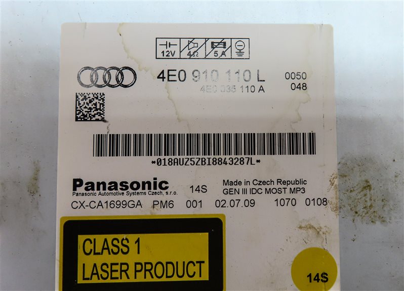 Thumbnail 7: 2007-2011 AUDI Q7 (4L) RADIO STEREO 6 DISC CD CHANGER PLAYER READER DRIVE