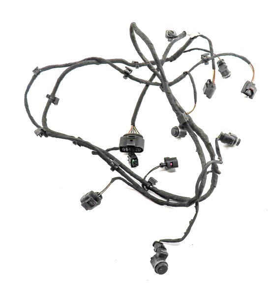 10 AUDI Q7 (4L) FRONT PARK ASSIST PDC DISTANCE CONTROL WIRE SENSOR SET/4 (Black)