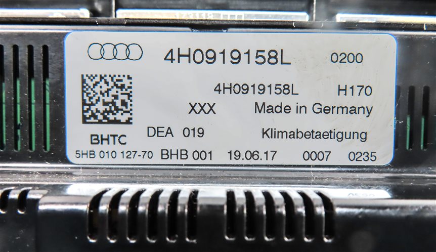 Thumbnail 6: 2015-2018 AUDI A8 S8 D4 4H REAR HEAT AIR AC HVAC CLIMATE CONTROL PANEL