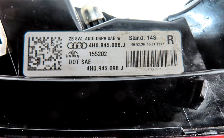 Thumbnail 6: 2015-2018 AUDI A8 S8 D4 4H REAR RIGHT PASSENGER OUTER TAILLIGHT TAIL LIGHT LAMP