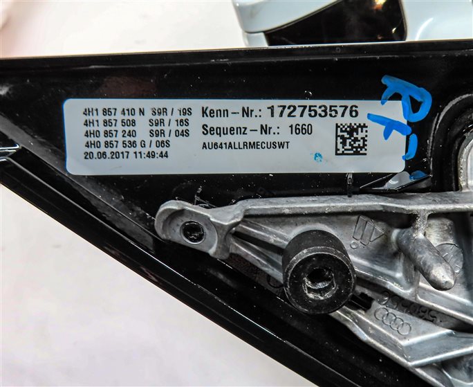 Thumbnail 7: 11-18 AUDI A8 S8 D4 4H RIGHT DOOR MIRROR HEAT CAMERA PFOLD AUTODIM BLIND(White)
